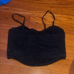 Garage Black Bustier Top